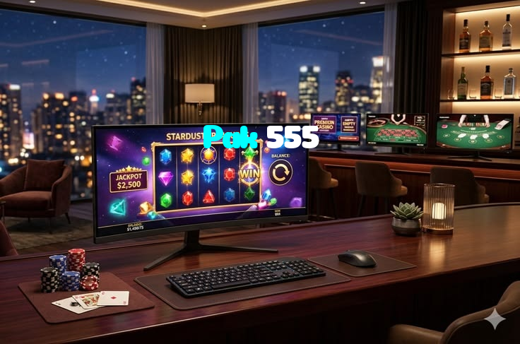 Pak 555 casino presented on mobile device in Pakistan with slots and live games